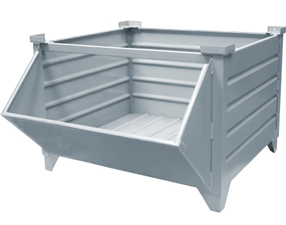 Metal Bin with Front Fixed Hopper